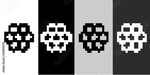Set line Honeycomb icon isolated on black and white, transparent background. Honey cells symbol. Sweet natural food. Vector
