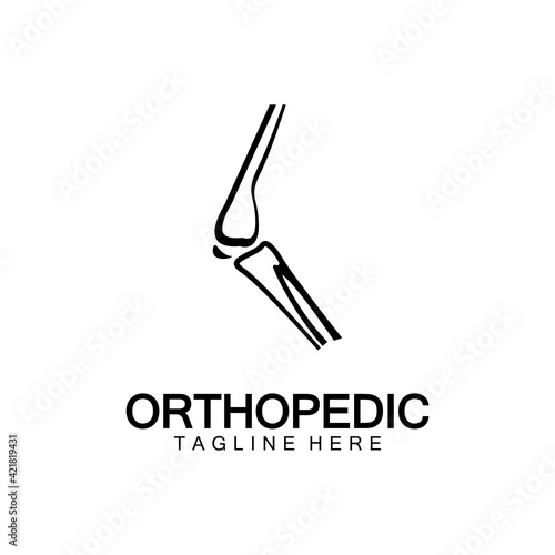 Orthopedic Health Bone Logo vector illustration Design template,Knee Bone Logo designs concept, Health Bone logo symbol icon