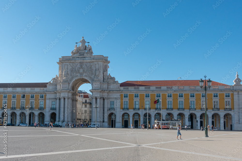 the commerce square in Lisbon