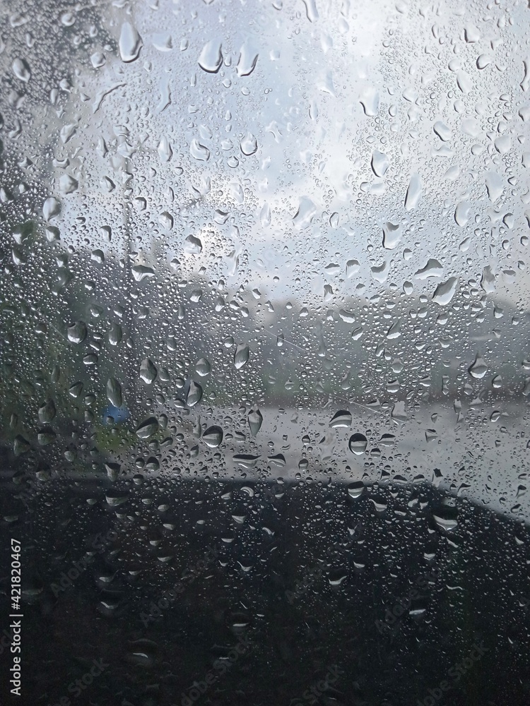 rain water on the car window rain water on the car window