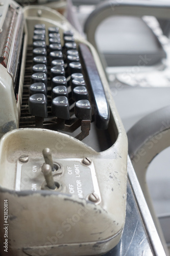 the detail of old typewriter