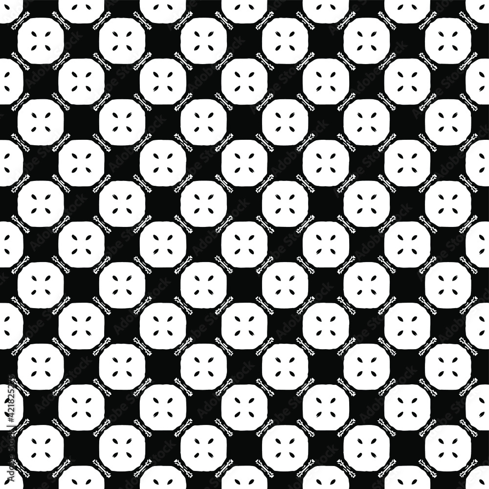 Black and white pattern texture. Bw ornamental graphic design. Mosaic ornaments. Pattern template. Vector illustration. Black and white pattern texture. Bw ornamental graphic design. Mosaic ornaments. Pattern template. Vector illustration.