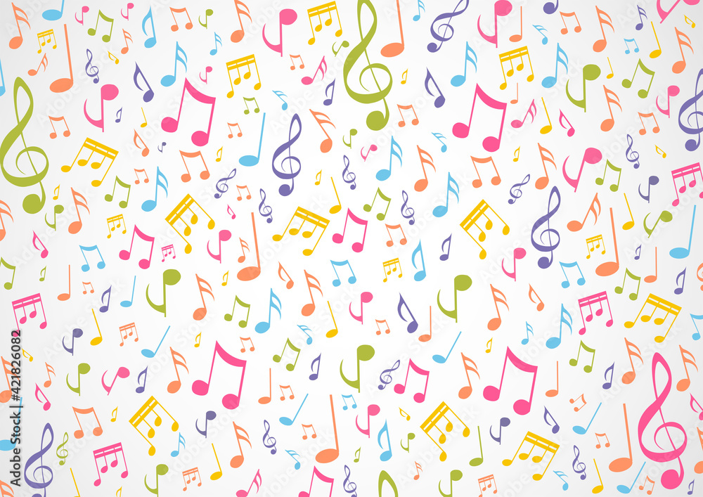 Colorful musical notes Colorful musical notes