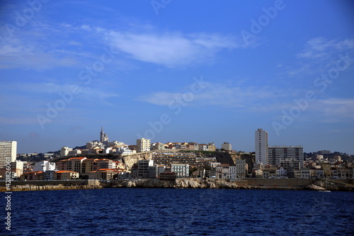 Panorama of the city of Marseille, France, view from the sea © l
