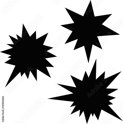 Vector illustration of explosive collision silhouettes