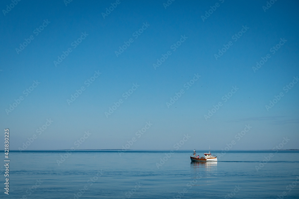 Lonely boat in the sea outside Sweden