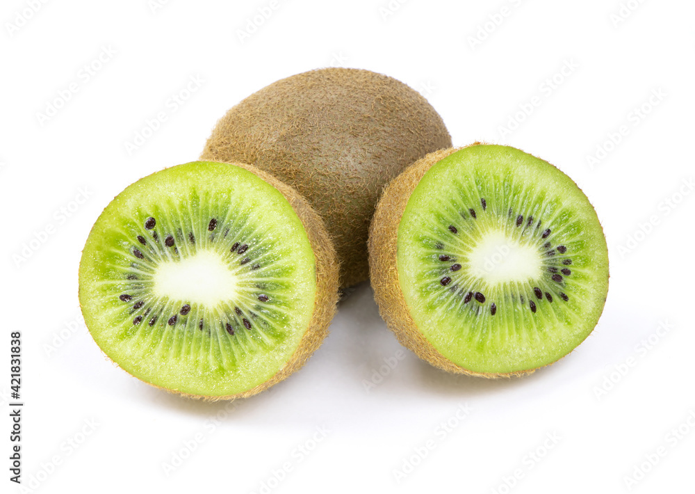 A kiwi fruit isolated on a white background. Healthy food. Nature vitamins A kiwi fruit isolated on a white background. Healthy food. Nature vitamins