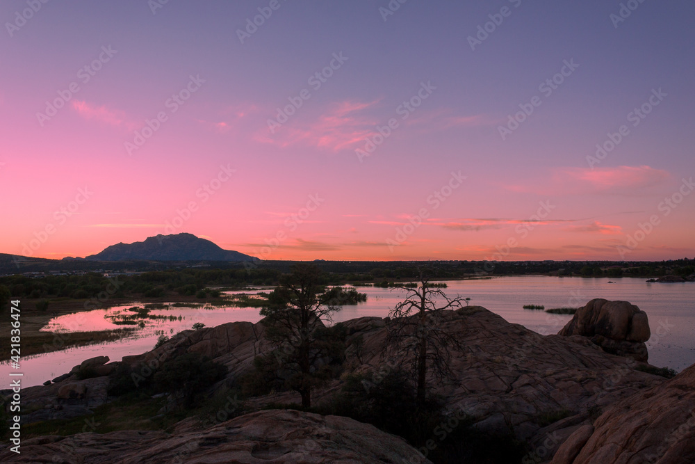 Willow Lake Prescott Arizona Sunset Landscape