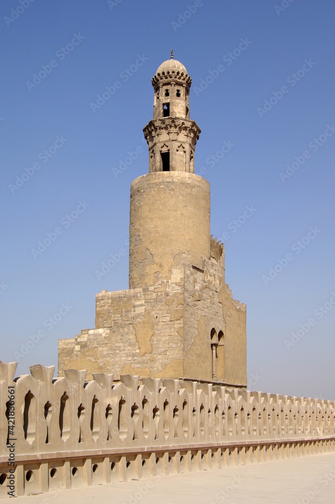 Das Minarett der Ibn-Tulun-Moschee in Kairo