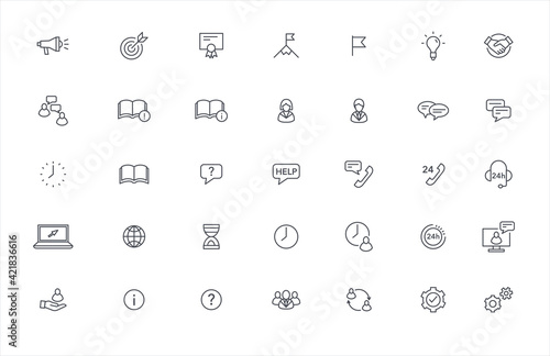 Customer support service and consulting vector icon set