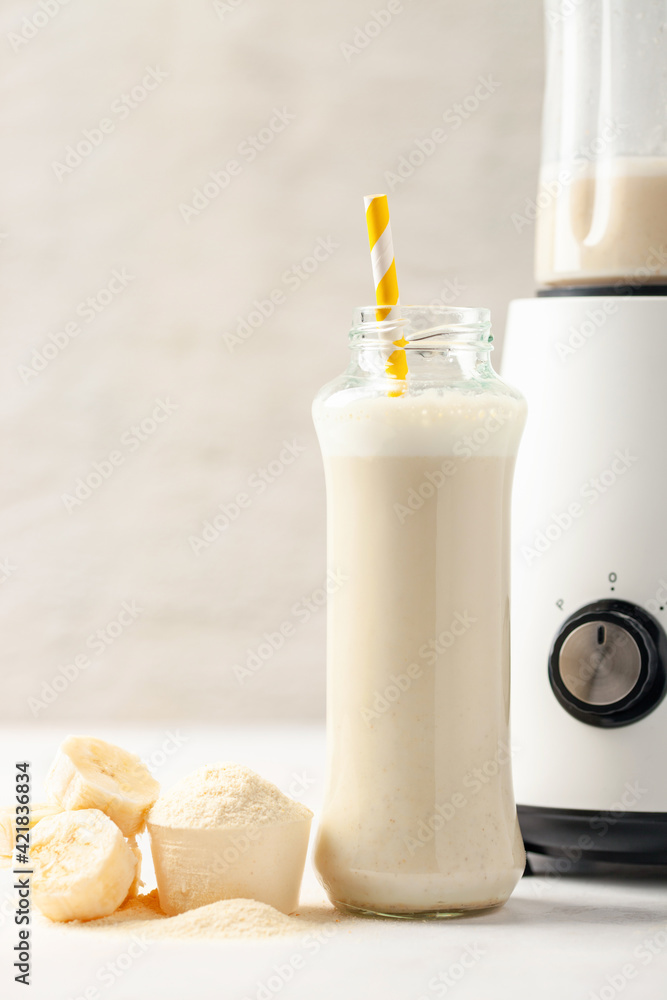 Protein sport shake and powder . Fitness food and drink. Diet Protein sport shake and powder . Fitness food and drink. Diet
