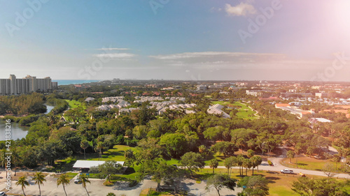 Aerial view of beautiful Jupiter Dubois Park from drone point of view, Florida