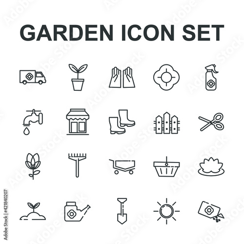 garden set icon, isolated garden set sign icon, vector illustration
