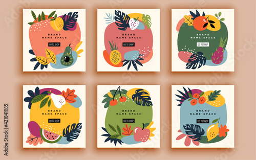 Set of sale banner template design. Vector illustration.