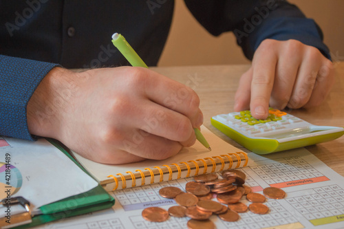 money on the table , Money and coin. business financial accounting