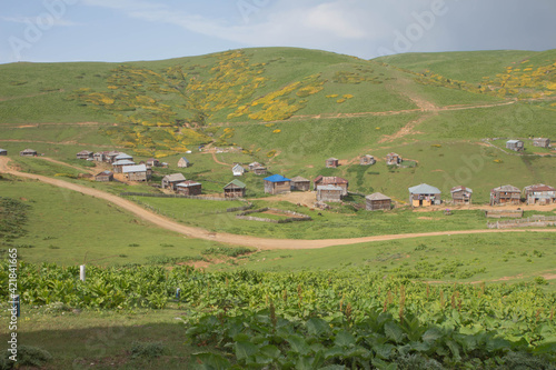 Mountain landscape in Georgia. Rural Georgian landscape