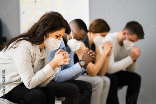 Bible Book Reading Diverse Group Praying