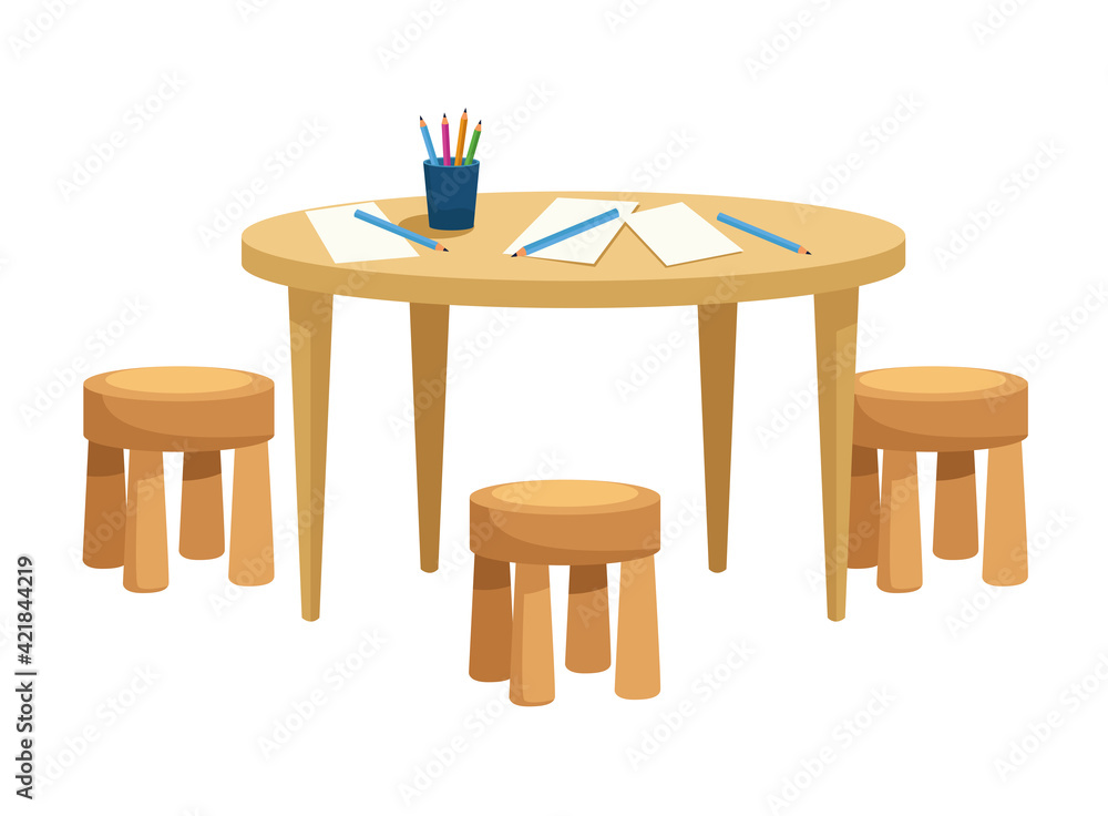Fototapeta premium school table forniture