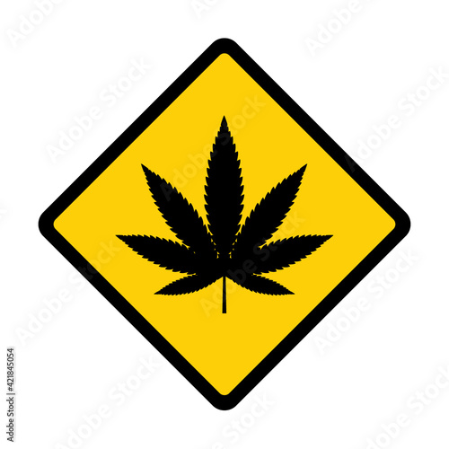 Mariuhana leaf symbol, marijuana or hemp icon, cannabis medical sign, weed drug vector illustration
