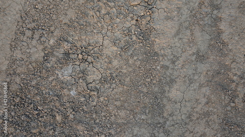 Dry soil surface with sand cracked and drought. Texture background