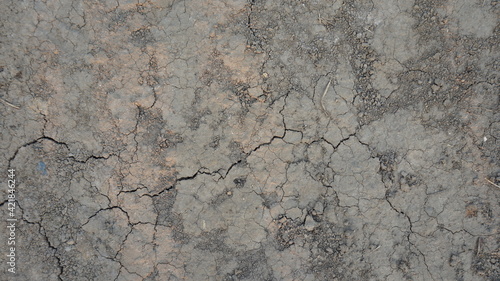 Dry soil surface with sand cracked and drought. Texture background