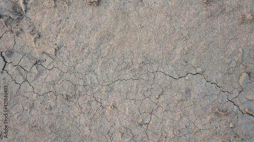 Dry soil surface with sand cracked and drought. Texture background