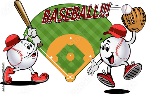 Photography Cartoon Baseball balls. Play ball. Baseball Square shot