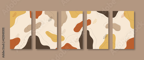 Set of abstract insta story background template	
