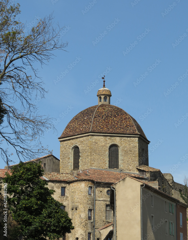 Panoramic view of the Dôme Saint-Benoît, Aubenas, Ardèche, Provence, France