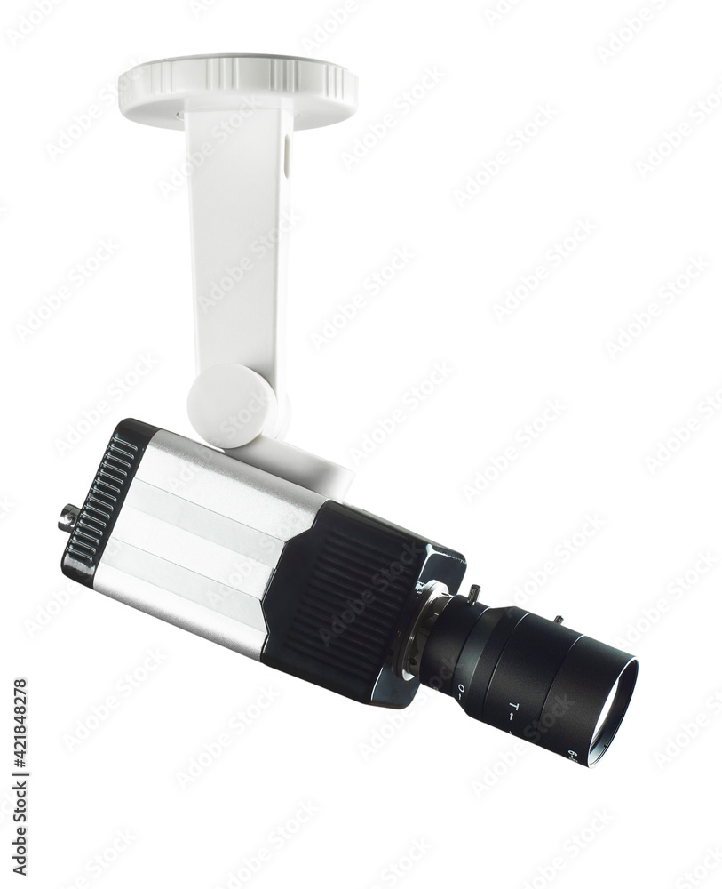 Security camera on bracket