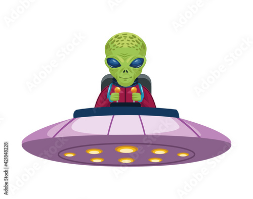 alien driving ufo
