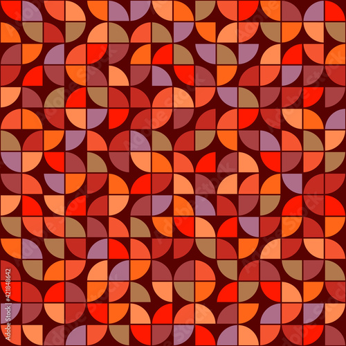 Quarters Red Color Pattern. Vector.