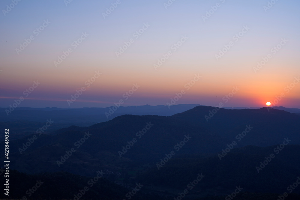 sunset on the mountain 