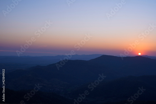 sunset on the mountain 