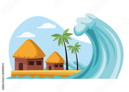 tsunami in huts
