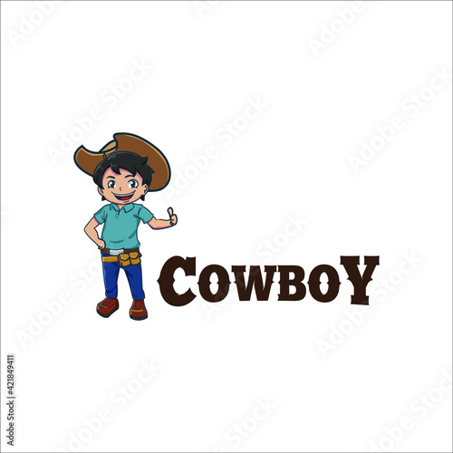 ogo Mascot Cowboy, Logo Design, Cartoon Design