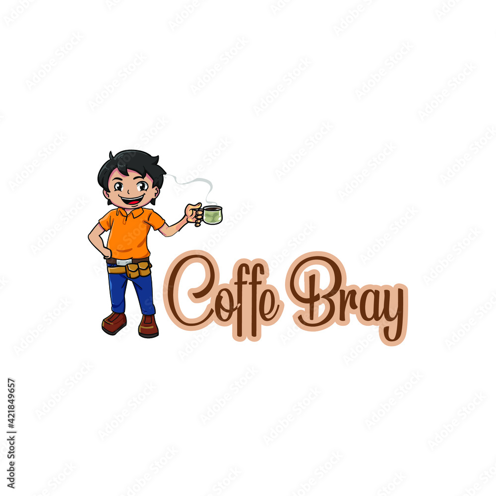 Fototapeta premium Logo Mascot Coffe, Logo Design, Logo Coffe