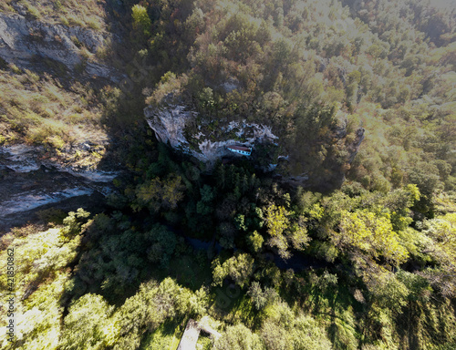 Aerial panorama of Medieval Razboishte monastery, Bulgaria photo