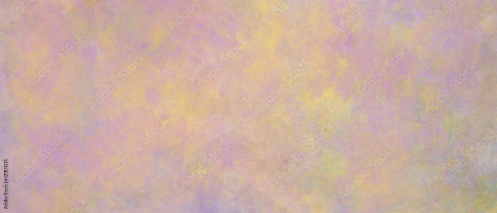 Abstract painted paper. Background illustration with soft blurred watercolor texture. Grunge template for design. Yellow. Pink. Multicolor wallpaper for cards.