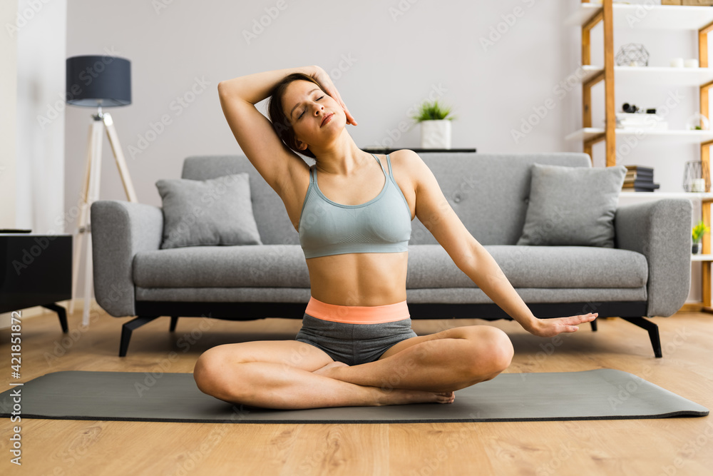 Young Woman In Fitness Wear Doing Exercise Young Woman In Fitness Wear Doing Exercise