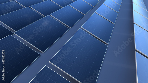 3d render of solar panels on an elegant background