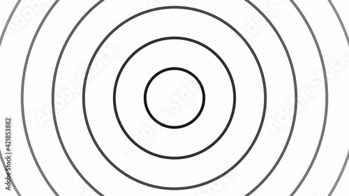 CGI motion graphics loop of hypnotizing black circles background