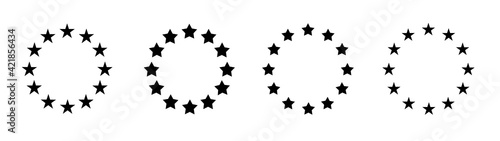 Star icons in circle european background. EU