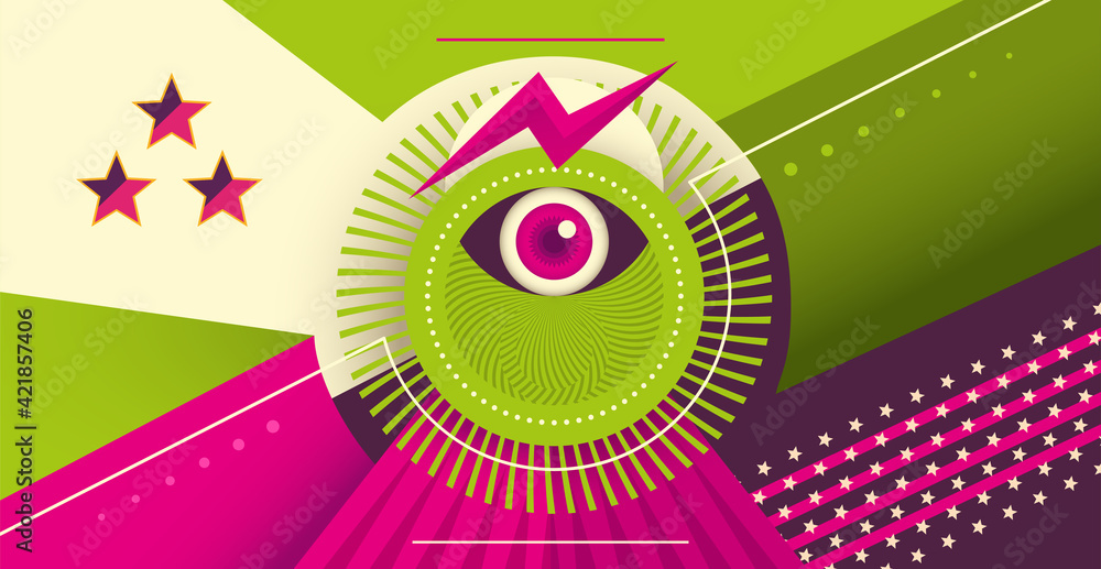 Psychedelic Background, Cover, Poster Template Hippie Style from the 1960s. Psychedelic Background, Cover, Poster Template Hippie Style from the 1960s.