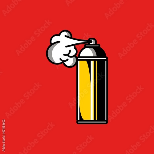 Spray can graffiti vector illustration. Street art icon logo