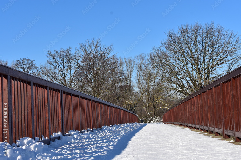 Winterlandschaft, Brücke Winterlandschaft, Brücke