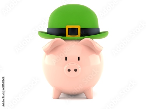 Piggy bank with green hat