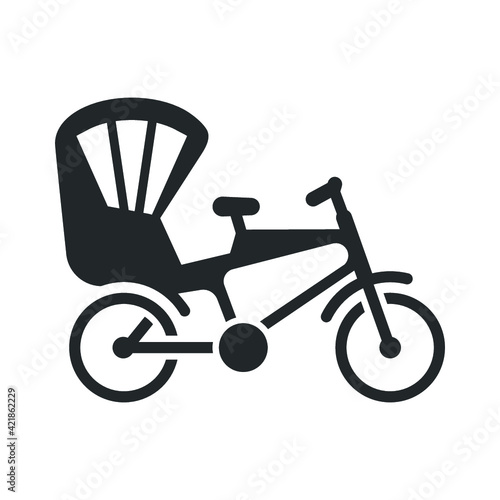 Pedicab rickshaw icon
