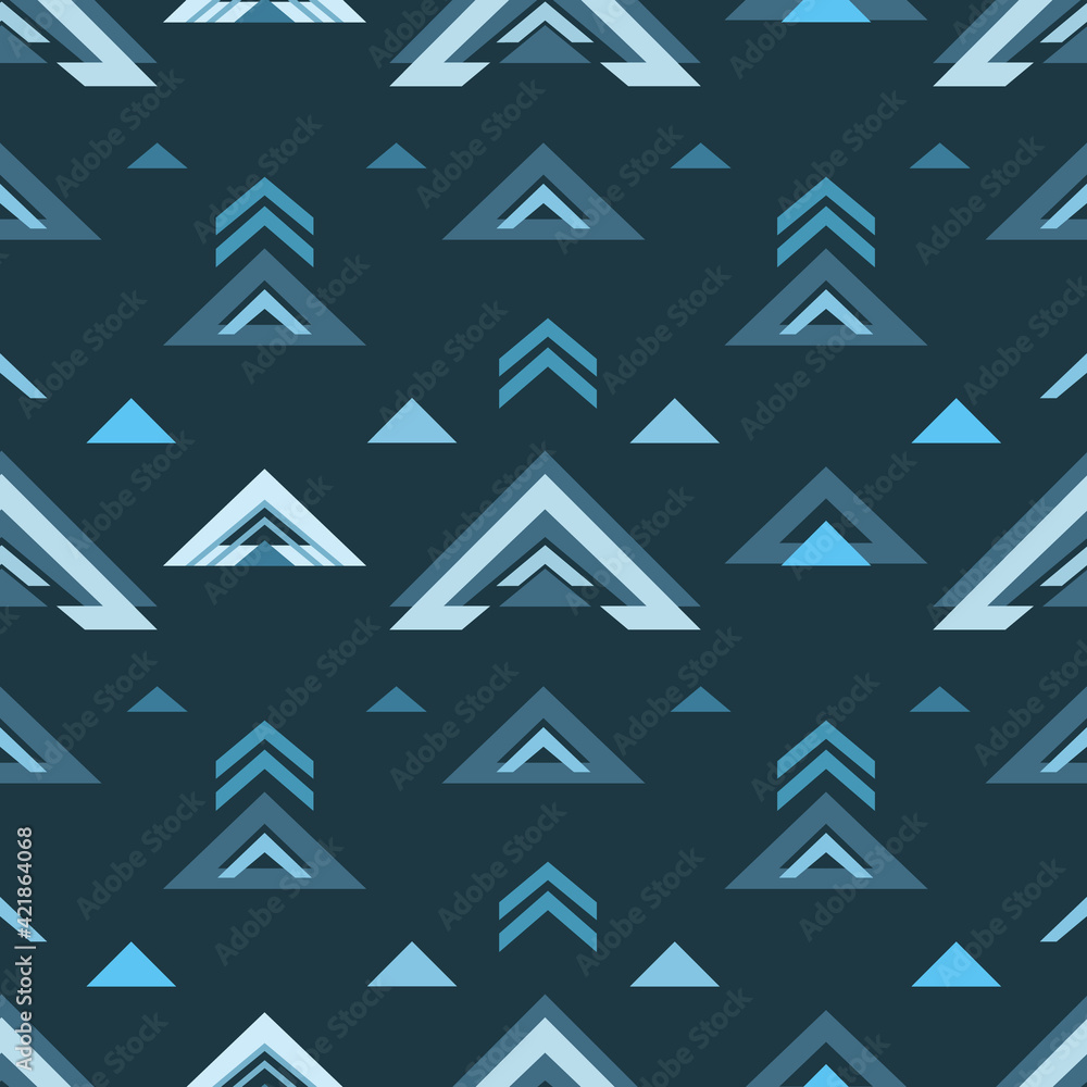 Abstract seamless pattern. Graphic geometric elements on dark background. Abstract seamless pattern. Graphic geometric elements on dark background.