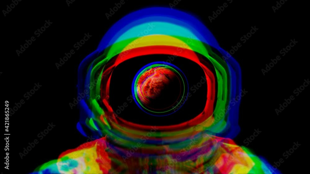 Conceptual Animation Showing Space Suit Covered Explorer is Stratified ...